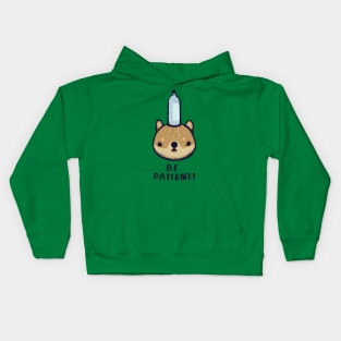 be patient! - balancing shiba inu Kids Hoodie